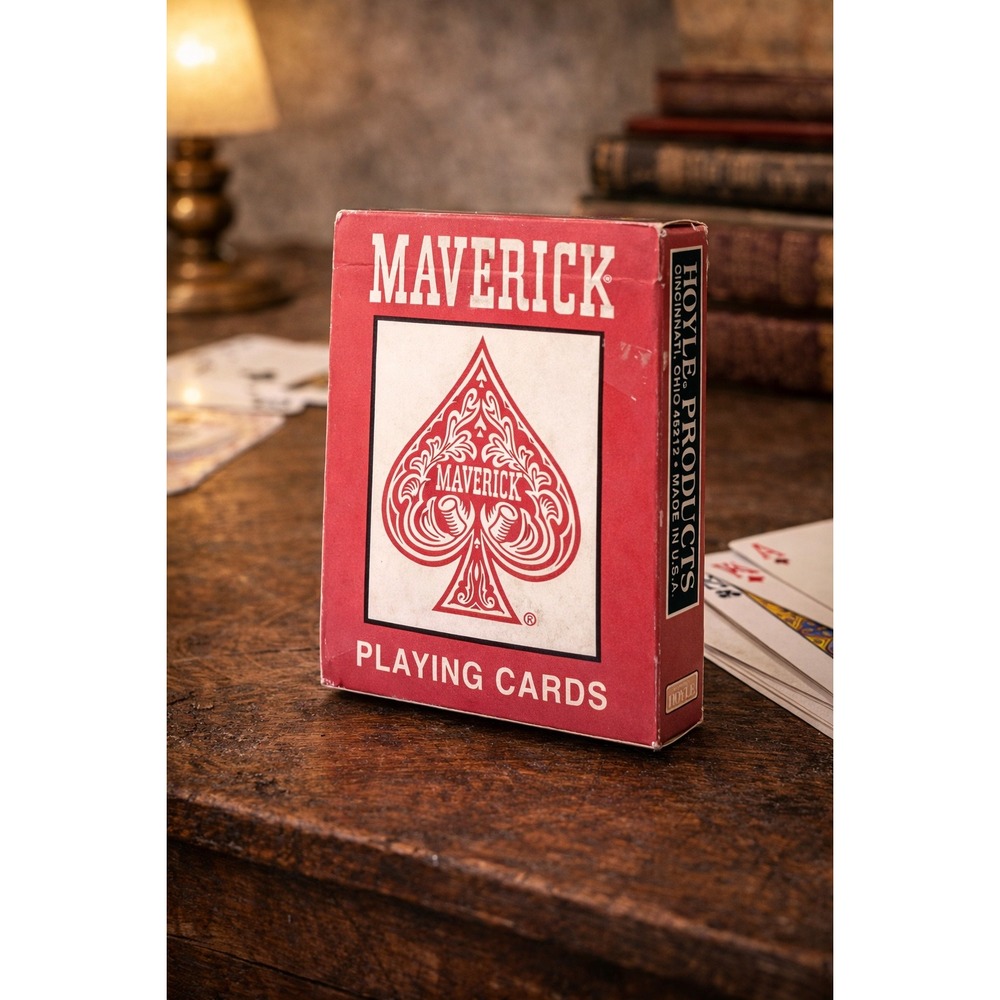 Maverick Poker No. 1205 Playing Cards Red Plastic Coated Hoyle Products USA